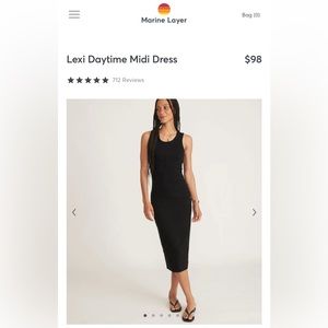 NWT Marine Layer Lexi rib dress, XS black